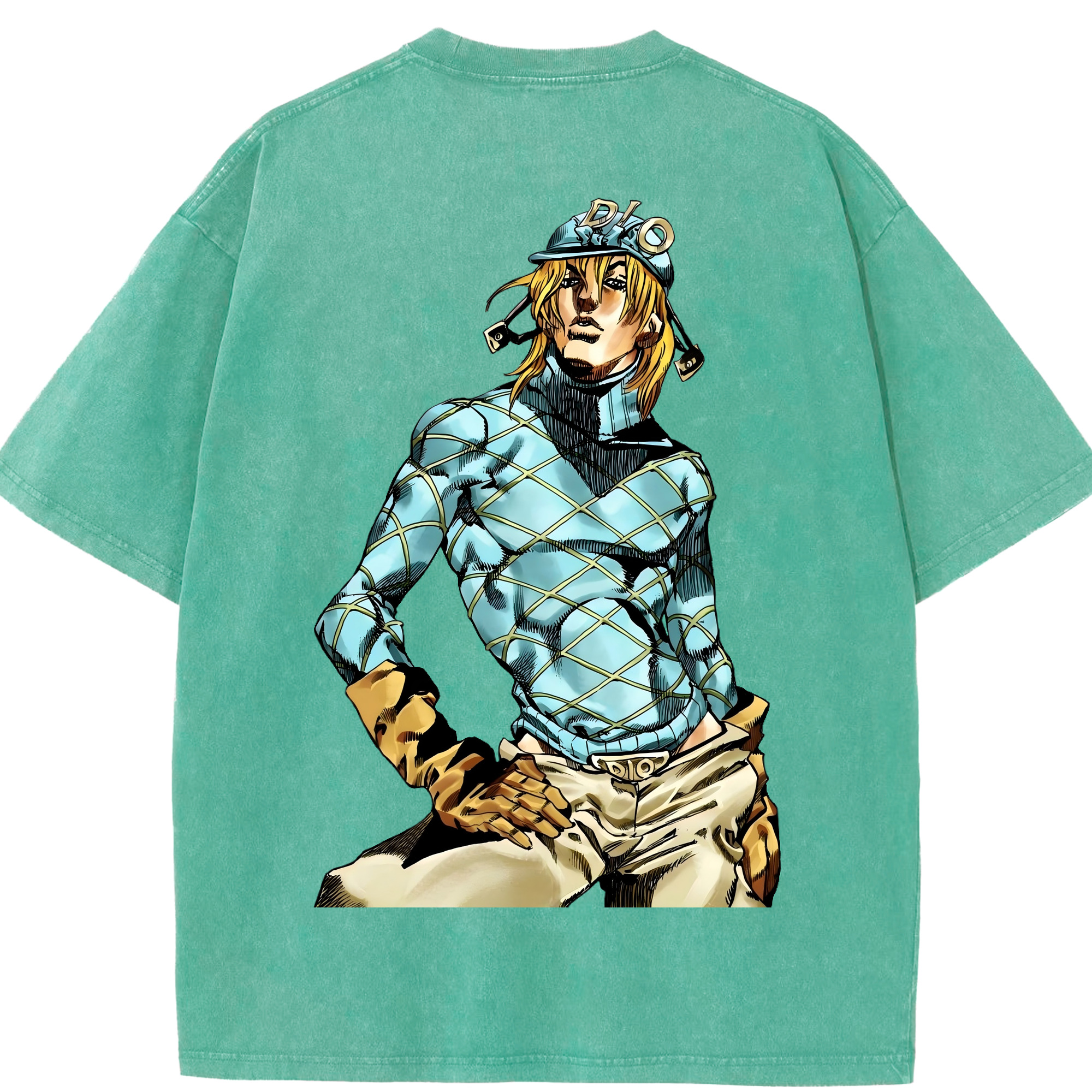 （画像用） ジョジョの奇妙な冒険 ディオ?ブランドー JoJo's Bizarre Adventure Dio Brando 綿100% ヴィンテージ風 半袖Tシャツ（背面プリント）
